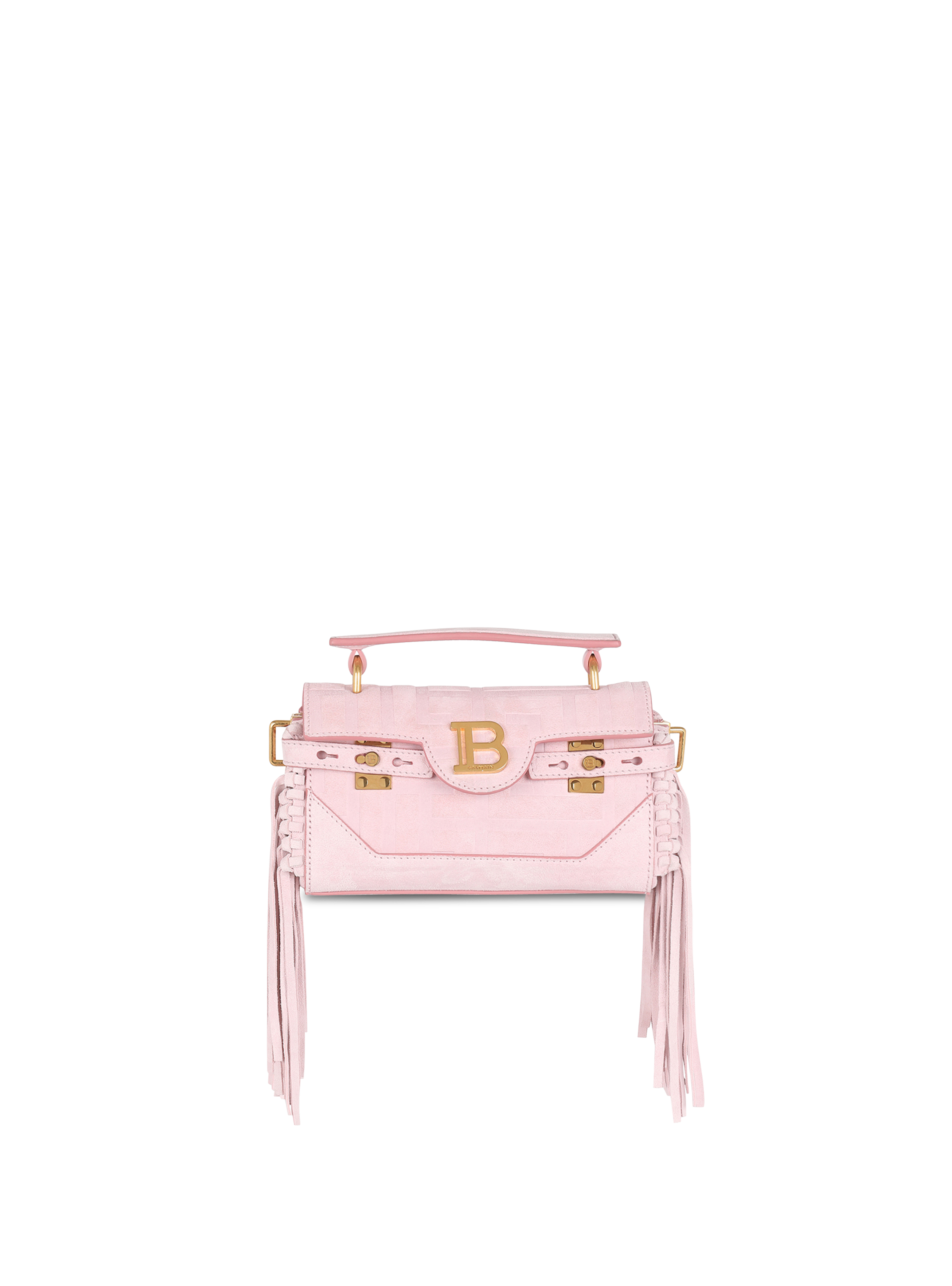 Suede B-Buzz 19 bag with fringe, pink