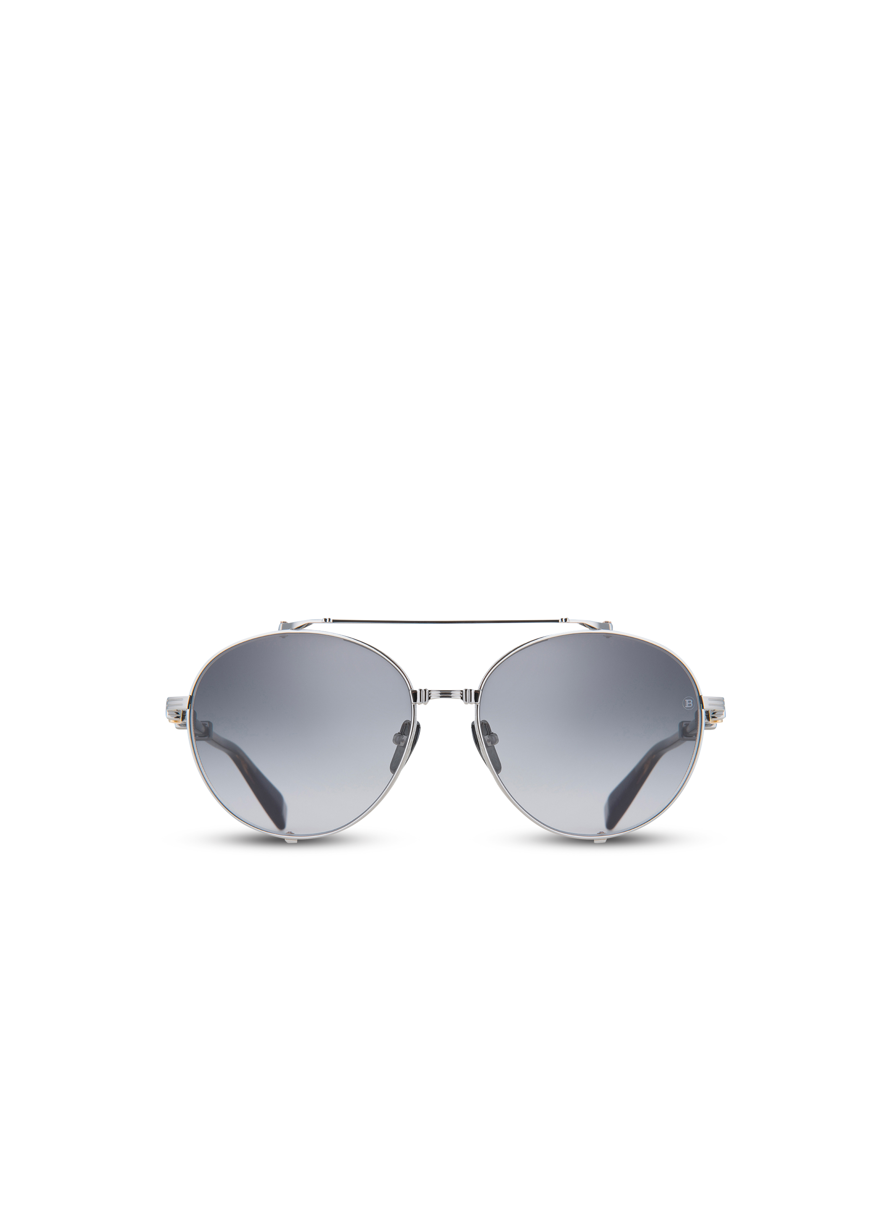 Black and gold-tone titanium Brigade-II sunglasses, grey