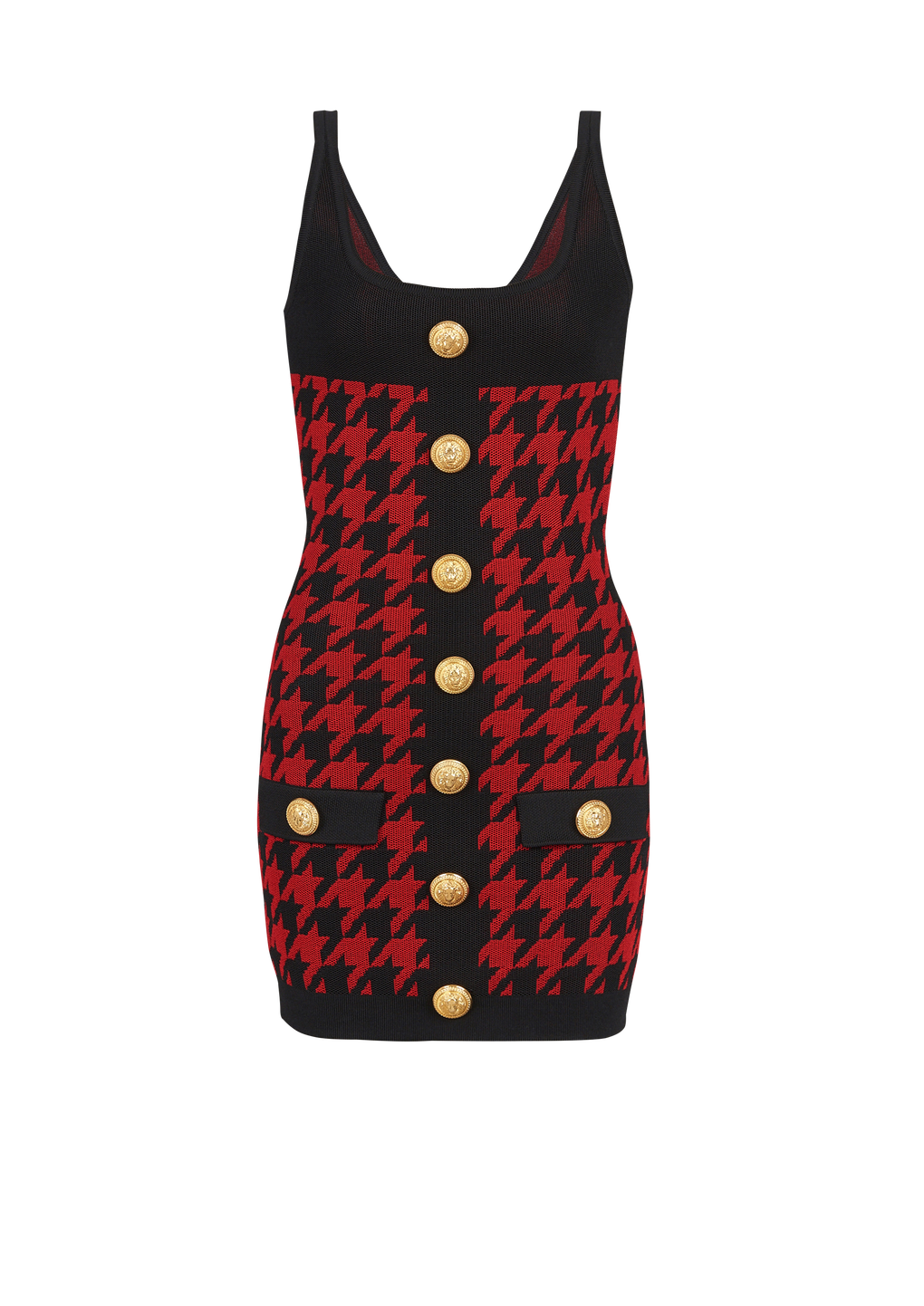 Short knit dress, red, hi-res