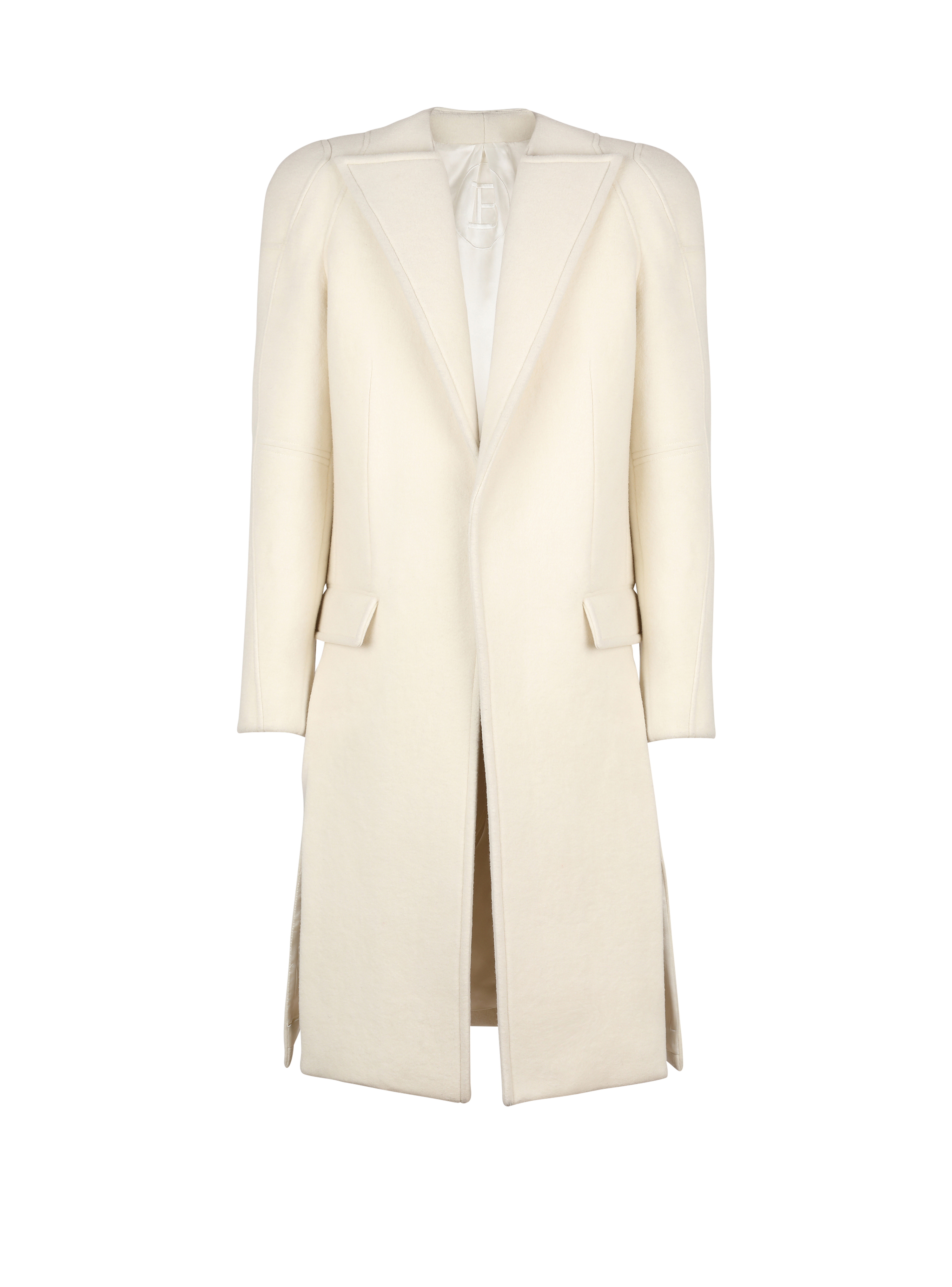 Long wool coat, white