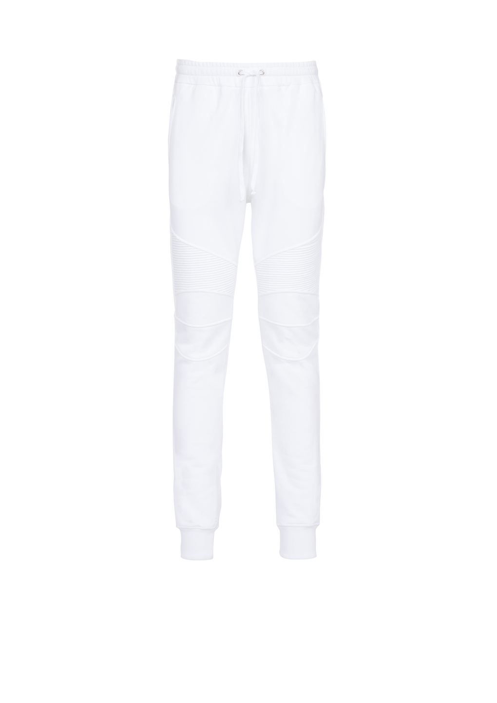 Cotton sweatpants with Balmain Paris logo, white, hi-res