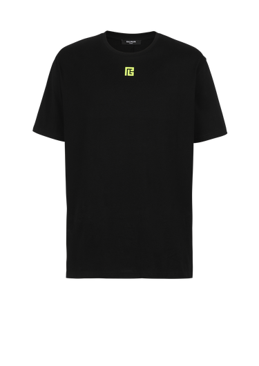 EXCLUSIVE - Cotton T-shirt with maxi Balmain logo print on back